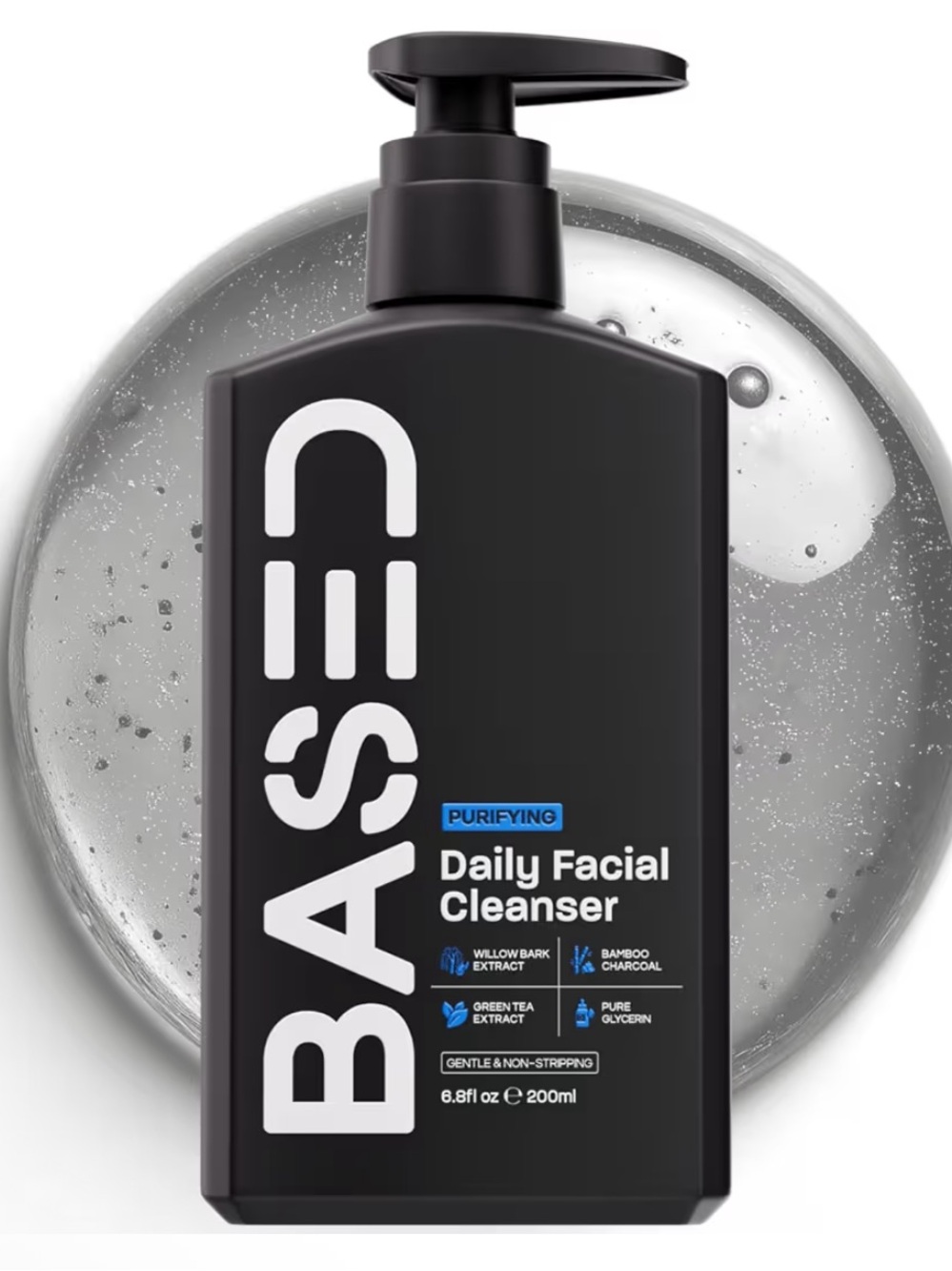 BASED Daily Facial Cleanser for Men - Deep Cleaning Formula with Bamboo Charcoal